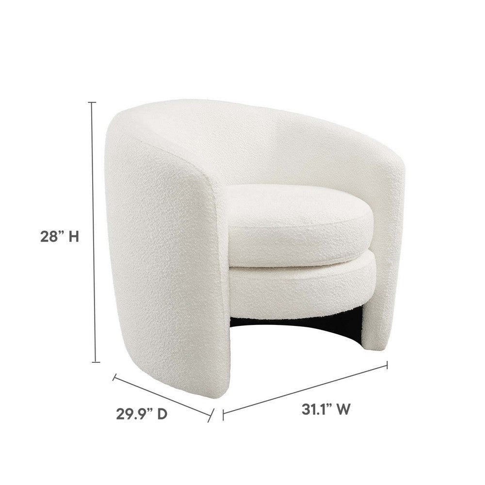 Affinity Upholstered Boucle Fabric Curved Back Armchair - No Shipping Charges MDY-EEI-6666-CLO