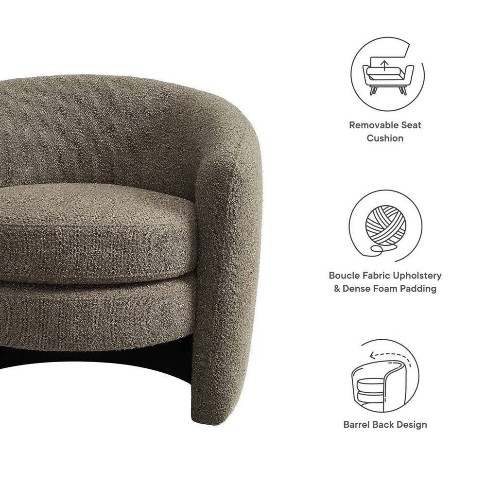 Affinity Upholstered Boucle Fabric Curved Back Armchair - No Shipping Charges MDY-EEI-6666-CLO