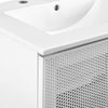 Modway Calla 24 Inch Single Combo White Compact Small Space Cabinet with Storage and Perforated Metal Doors Modern Freestanding Bathroom