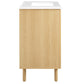 Modway Calla 36 Inch Single Combo in White Oak Compact Small Space Cabinet with Storage and Perforated Metal Doors Modern Freestanding