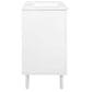 Modway Calla 36 Inch Single Combo White Compact Small Space Cabinet with Storage and Perforated Metal Doors Modern Freestanding Bathroom