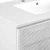 Modway Calla 36 Inch Single Combo White Compact Small Space Cabinet with Storage and Perforated Metal Doors Modern Freestanding Bathroom