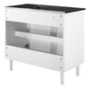 Modway Calla 36 Inch Single Combo in Black White Compact Small Space Cabinet with Storage and Perforated Metal Doors Modern Freestanding