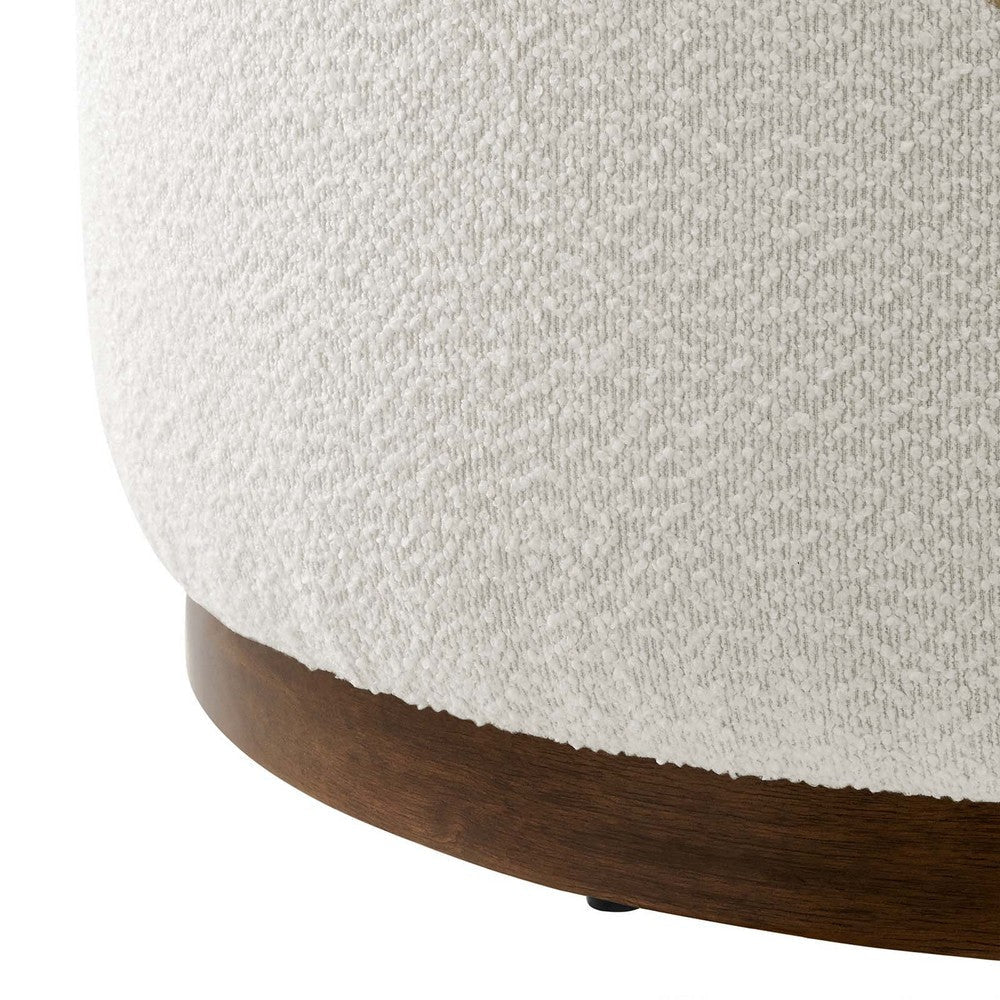 Tilden Large 29’ Round Boucle Upholstered Ottoman - No Shipping Charges MDY-EEI-6681-CLO-WAL