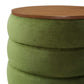 Mezzo Round Performance Velvet Storage Ottoman - No Shipping Charges MDY-EEI-6684-MOG