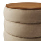 Mezzo Round Performance Velvet Storage Ottoman - No Shipping Charges MDY-EEI-6684-MOG