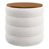 Mezzo Round Boucle Fabric Storage Ottoman - No Shipping Charges MDY-EEI-6685-CLO