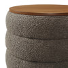 Mezzo Round Boucle Fabric Storage Ottoman - No Shipping Charges MDY-EEI-6685-CLO