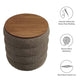 Mezzo Round Boucle Fabric Storage Ottoman - No Shipping Charges MDY-EEI-6685-CLO