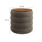 Mezzo Round Boucle Fabric Storage Ottoman - No Shipping Charges MDY-EEI-6685-CLO