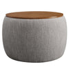 Perla Woven Heathered Fabric Upholstered Storage Ottoman