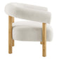 Modway Sable Accent Lounge Armchair with Heathered Fabric in Ivory Natural-Chair for Living Room MDY-EEI-6689-IVO-NAT