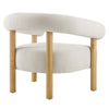 Modway Sable Accent Lounge Armchair with Heathered Fabric in Ivory Natural-Chair for Living Room MDY-EEI-6689-IVO-NAT