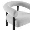 Modway Sable Accent Lounge Armchair with Heathered Fabric in Light Gray Black-Chair for Living Room MDY-EEI-6689-LGR-BLK