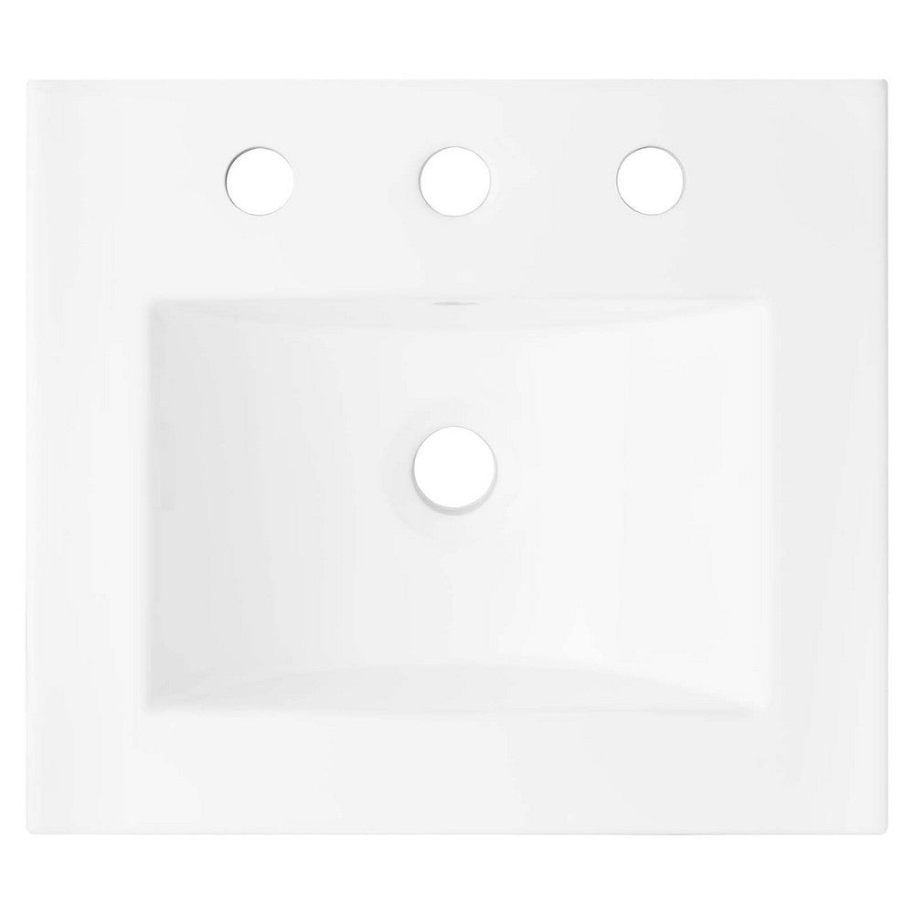 Modway Chaucer 18” Bathroom Vanity White with Ceramic Sink Basin 18 Inches MDY-EEI-6691-WHI-WHI