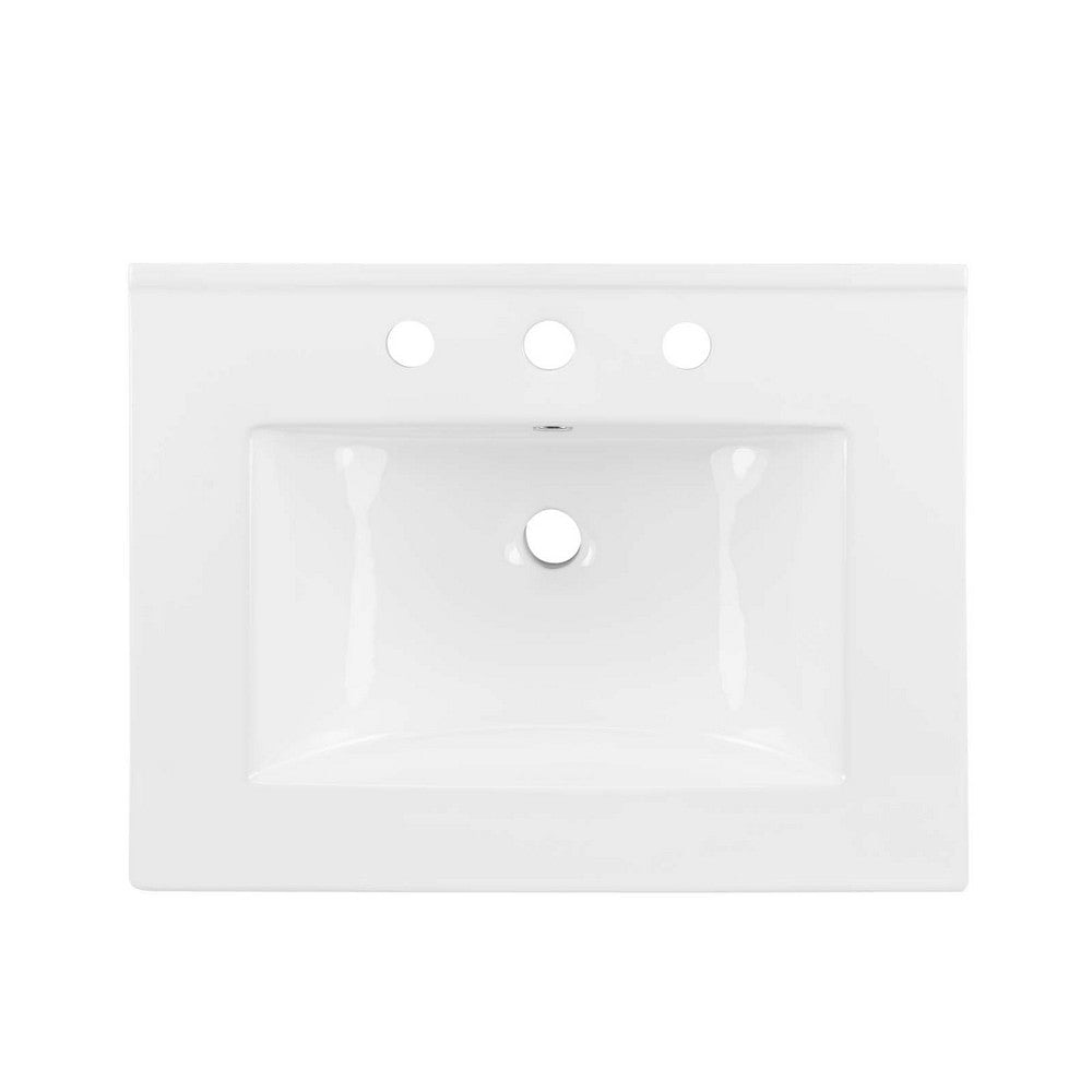 Modway Chaucer 24” Bathroom Vanity in Oak White with Ceramic Sink Basin 24 Inches MDY-EEI-6693-OAK-WHI