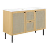 Modway Chaucer 48 Bathroom Vanity in Oak White with Ceramic Sink Basin, 48 Inches Single