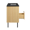 Modway Chaucer 48 Bathroom Vanity in Oak Black with Ceramic Sink Basin 48 Inches Single MDY-EEI-6700-OAK-BLK