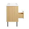 Modway Chaucer 48 Bathroom Vanity in Oak White with Dual Ceramic Sink Basin 48 Inches Double MDY-EEI-6701-OAK-WHI