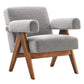 Modway Lyra Living Room Modern Accent Lounge Chair with Boucle Fabric in Light Gray-Set of 2 MDY-EEI-6703-LGR