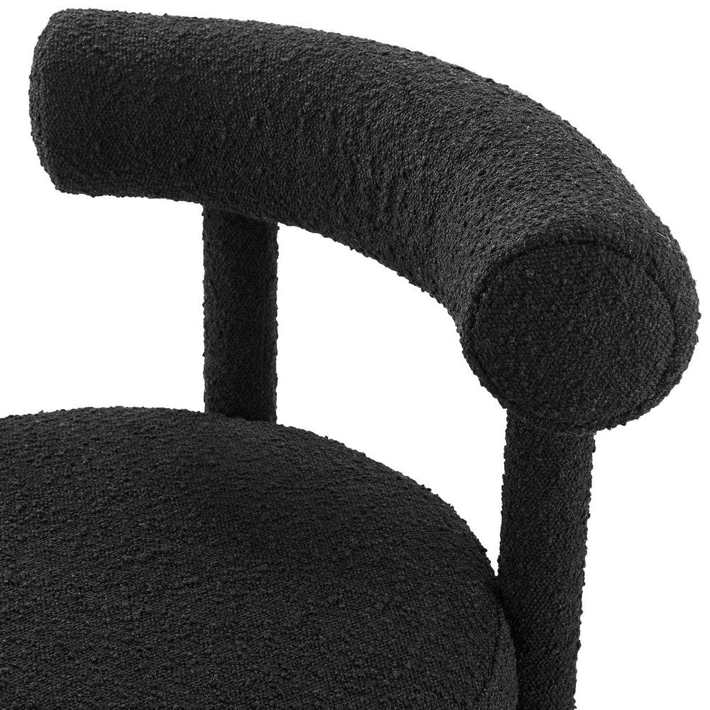 Modway Toulouse Boucle Fabric Upholstered Accent Dining Chair in Black-Set of 2 MDY-EEI-6705-BLK