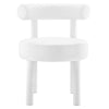 Modway Toulouse Performance Velvet Upholstered Accent Dining Chair in White with Stain-Resistant Upholstery-Set of 2 MDY-EEI-6706-WHI