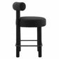 Modway EEI-6707-BLK-BLK Toulouse Boucle Fabric Counter Stool - Set of 2 Black Black MDY-EEI-6707-BLK-BLK