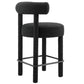 Modway EEI-6707-BLK-BLK Toulouse Boucle Fabric Counter Stool - Set of 2 Black Black MDY-EEI-6707-BLK-BLK