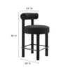 Modway EEI-6707-BLK-BLK Toulouse Boucle Fabric Counter Stool - Set of 2 Black Black MDY-EEI-6707-BLK-BLK