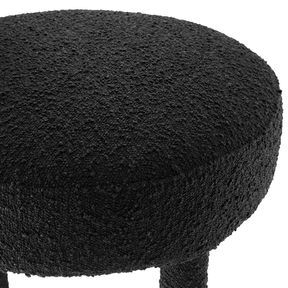 Modway EEI-6709-BLK-BLK Toulouse Boucle Fabric Bar Stool - Set of 2 Black Black MDY-EEI-6709-BLK-BLK