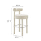 Modway EEI-6709-IVO-SLV Toulouse Boucle Fabric Bar Stool - Set of 2 Ivory Silver MDY-EEI-6709-IVO-SLV