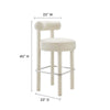 Modway EEI-6709-IVO-SLV Toulouse Boucle Fabric Bar Stool - Set of 2 Ivory Silver MDY-EEI-6709-IVO-SLV