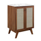 Modway Soma Bathroom Vanity, 24 Inch Single, Walnut White