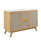 Modway Soma Bathroom Vanity, 48 Inch Double, Oak White