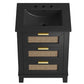 Modway EEI-6724-BLK-BLK Dixie 24” Solid Wood Bathroom Vanity Cabinet Black Black MDY-EEI-6724-BLK-BLK