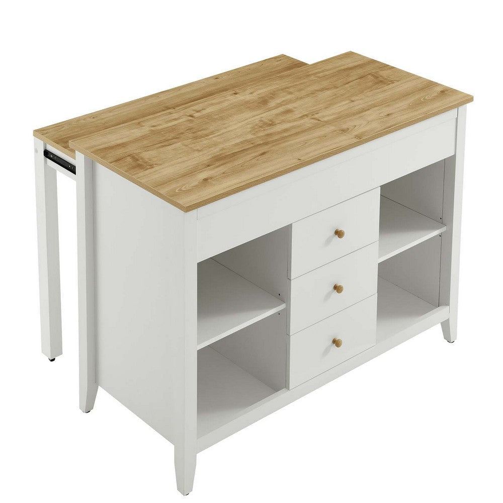 Farmstead Kitchen Island - No Shipping Charges MDY-EEI-6728-OAK-WHI