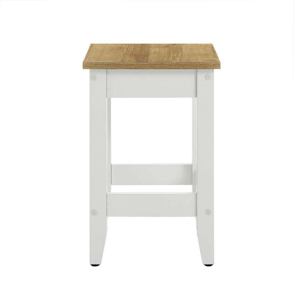 Modway Sunbrook 22’’ Kitchen Counter Stool in Oak White - Farmhouse Barstool for Kitchen Island or Breakfast Bar MDY-EEI-6729-OAK-WHI