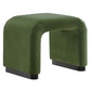 Modway Koda 24" Performance Velvet Upholstered Waterfall Stool or Side Table in Black Moss Green, 24 Inches