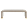 Modway Koda 60’’ Performance Velvet Waterfall Long Bench in Brass Almond 60Inches MDY-EEI-6734-BRA-ALM