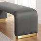 Modway Koda 60’’ Performance Velvet Waterfall Long Bench in Brass Storm Gray 60Inches MDY-EEI-6734-BRA-STG