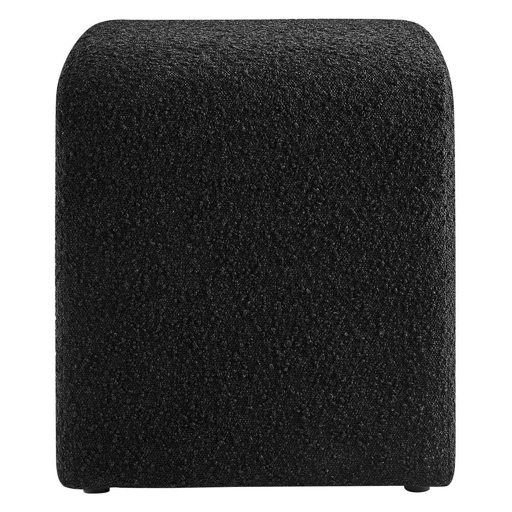 Modway Simba 24’’ Boucle Fabric Upholstered Waterfall Stool or Side Table in Black 24 Inches MDY-EEI-6737-BLK