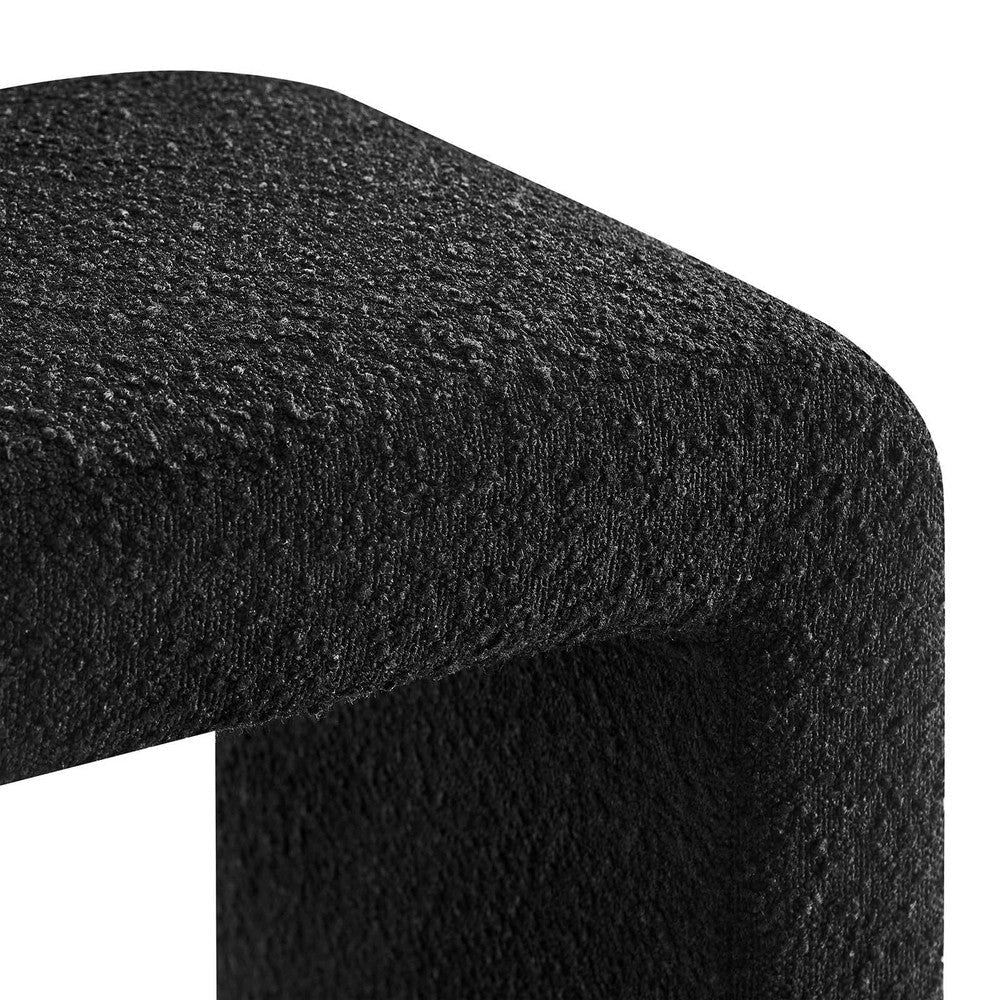 Modway Simba 24’’ Boucle Fabric Upholstered Waterfall Stool or Side Table in Black 24 Inches MDY-EEI-6737-BLK