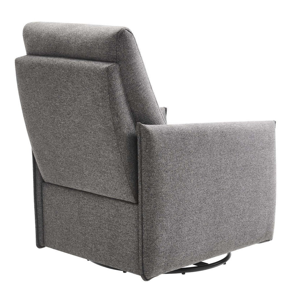 Modway Etta Upholstered Fabric Lounge Chair in Light Gray with Swivel Base MDY-EEI-6738-GRY