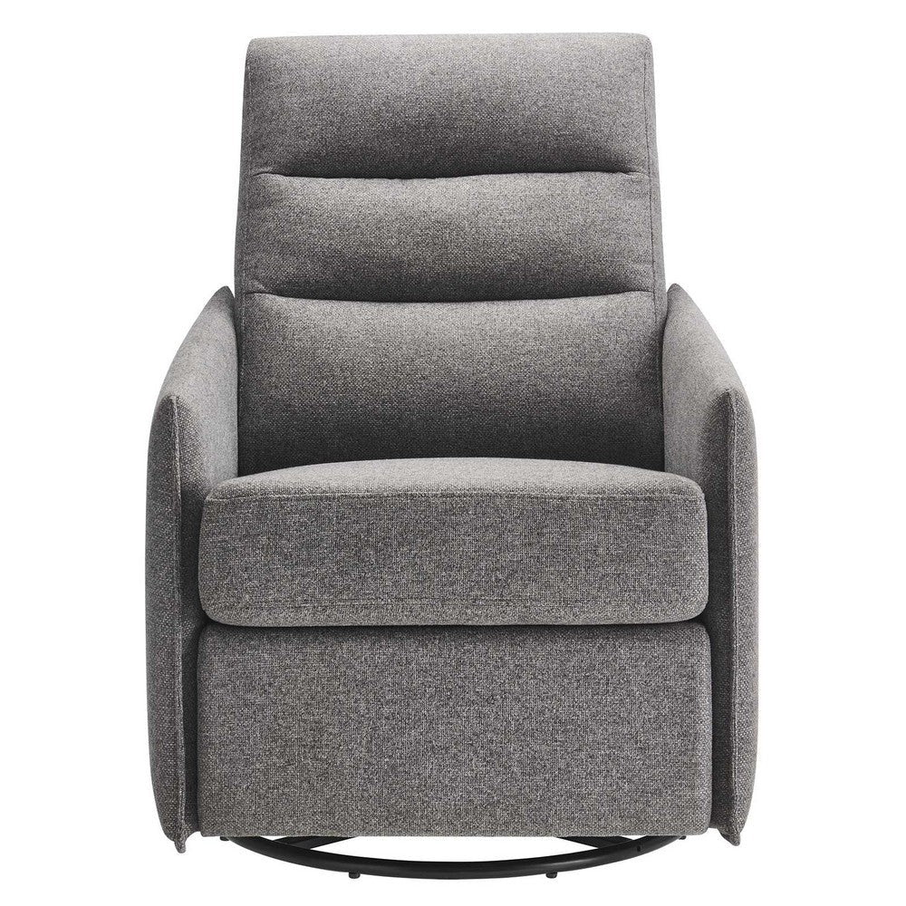 Modway Etta Upholstered Fabric Lounge Chair in Light Gray with Swivel Base MDY-EEI-6738-GRY