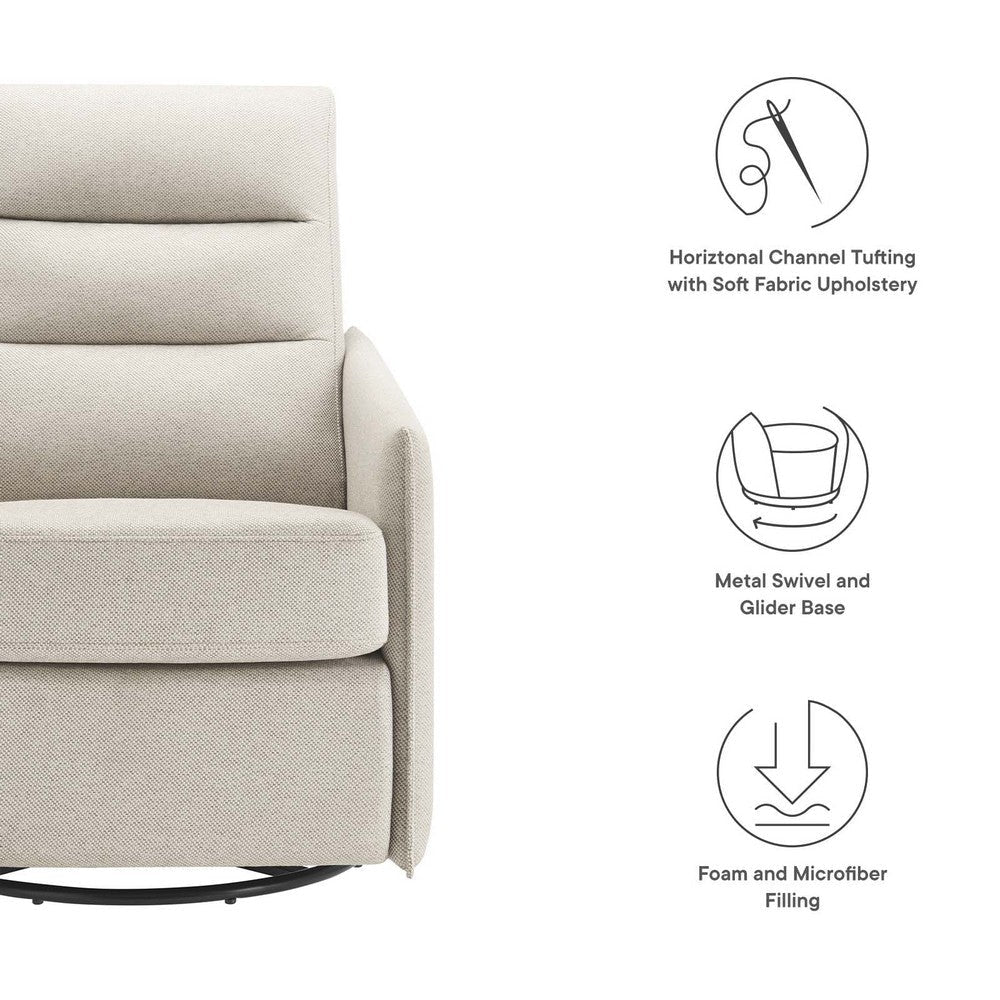 Modway Etta Upholstered Fabric Lounge Chair in Oatmeal with Swivel Base MDY-EEI-6738-OAT