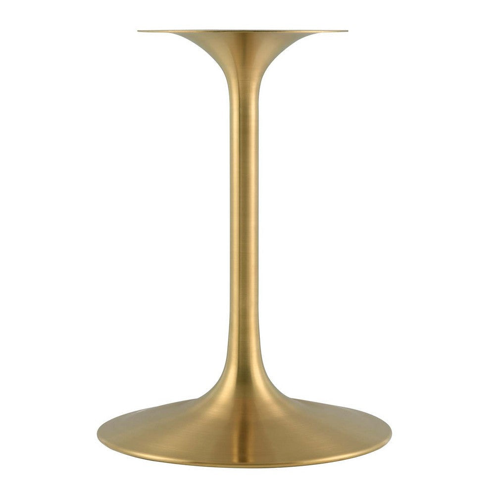 Modway Lippa 20’’ Round Artificial Side Table with Tapered Metal Base Gold Travertine MDY-EEI-6746-GLD-TRA