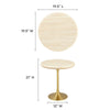 Modway Lippa 20’’ Round Artificial Side Table with Tapered Metal Base Gold Travertine MDY-EEI-6746-GLD-TRA