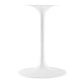 Modway Lippa 36’’ Round Artificial Dining Table with Tapered Metal Base White Travertine MDY-EEI-6748-WHI-TRA