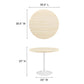 Modway Lippa 36’’ Round Artificial Dining Table with Tapered Metal Base White Travertine MDY-EEI-6748-WHI-TRA