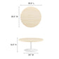 Modway Lippa 36’’ Round Artificial Coffee Table with Tapered Metal Base White Travertine MDY-EEI-6749-WHI-TRA